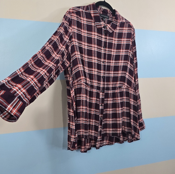 Lane Bryant Plus Size No Peak Button Front Flannel - Picture 5 of 8